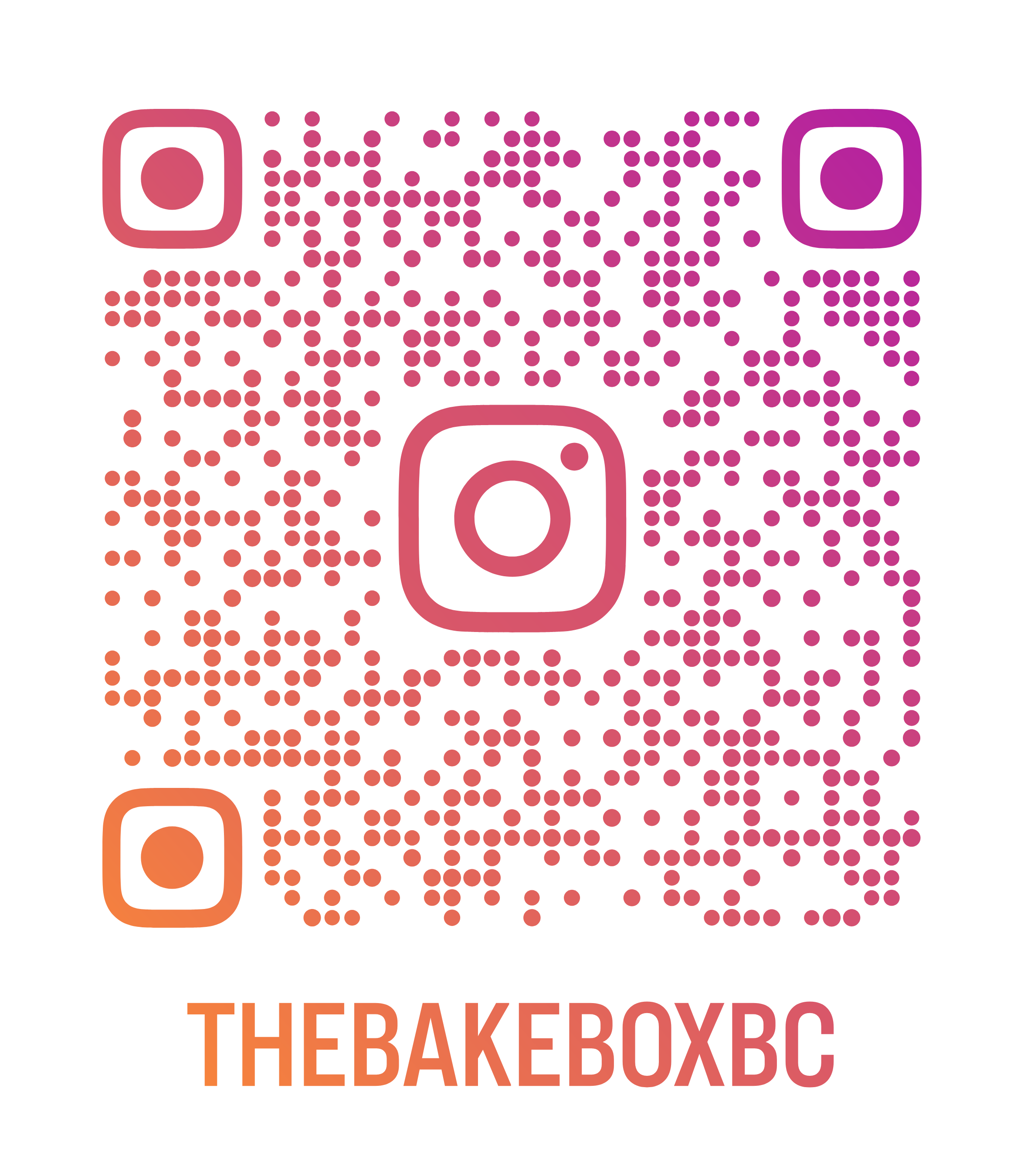 QR code do Instagram @thebakeboxbc